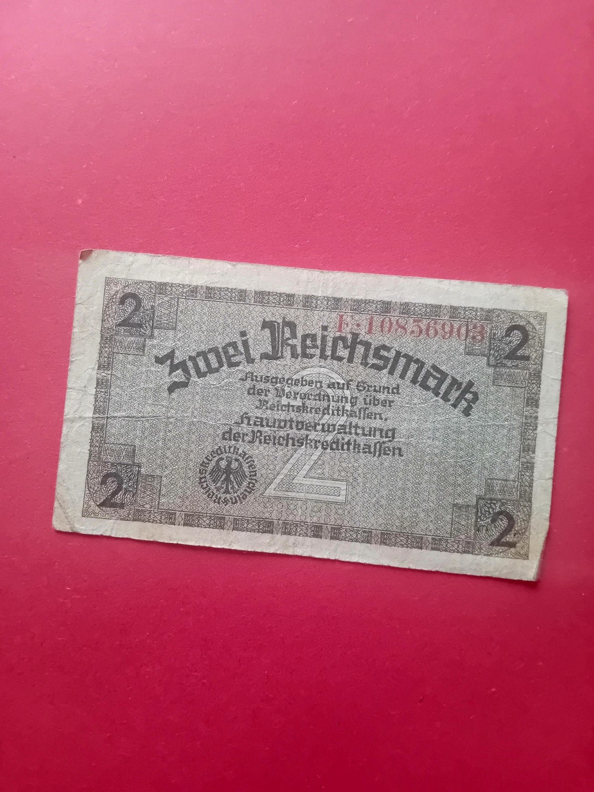 Zwei Reichsmark biljet uit Duitsland, Ophalen of Verzenden