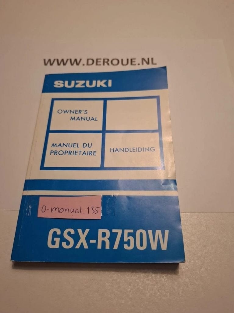 135 0WNERS MANUAL SUZUKI GSXR750W 1992-1995 USED, Motoren, Handleidingen en Instructieboekjes, Ophalen of Verzenden, Suzuki