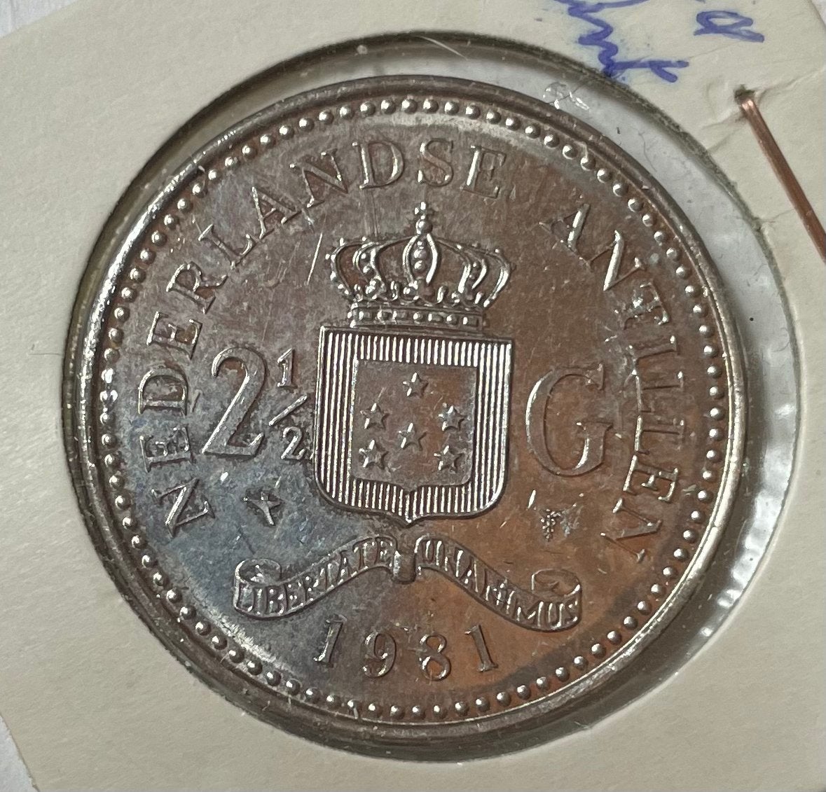 2,5 gulden Nederlandse Antillen 1981, Ophalen of Verzenden