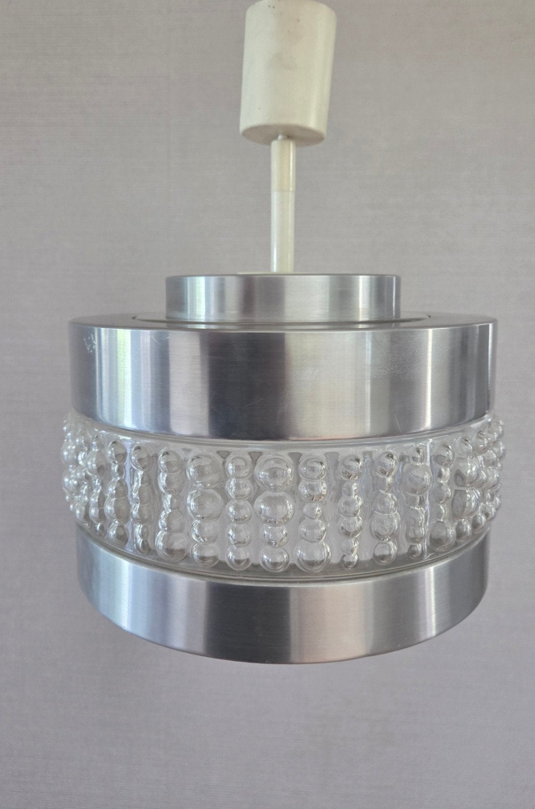 Jaren 60  vintage hanglamp., Huis en Inrichting, Ophalen of Verzenden, Gebruikt, Glas, Minder dan 50 cm