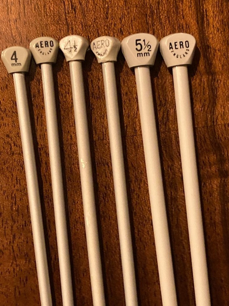 Vintage Engelse merk AERO breinaalden (4mm, 4.5mm, 5.5mm), Hobby en Vrije tijd, Ophalen of Verzenden, Zo goed als nieuw, Breien