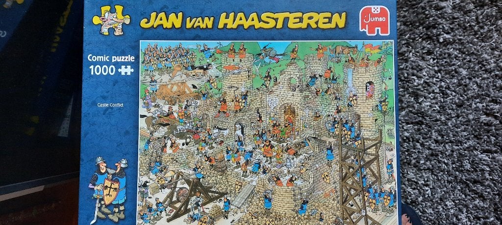 Jan van Haasteren puzzel Castle conflict, Ophalen of Verzenden, 500 t/m 1500 stukjes, Zo goed als nieuw, Legpuzzel