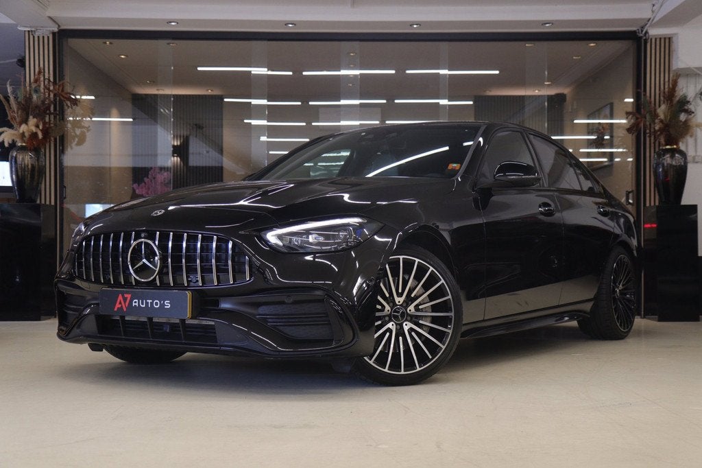 Mercedes-Benz C-klasse 300 AMG/KEYLESS/SFEERVER/MEMORY/360CA, Auto's, Mercedes-Benz, Automaat, 4 cilinders, Zwart, Bedrijf