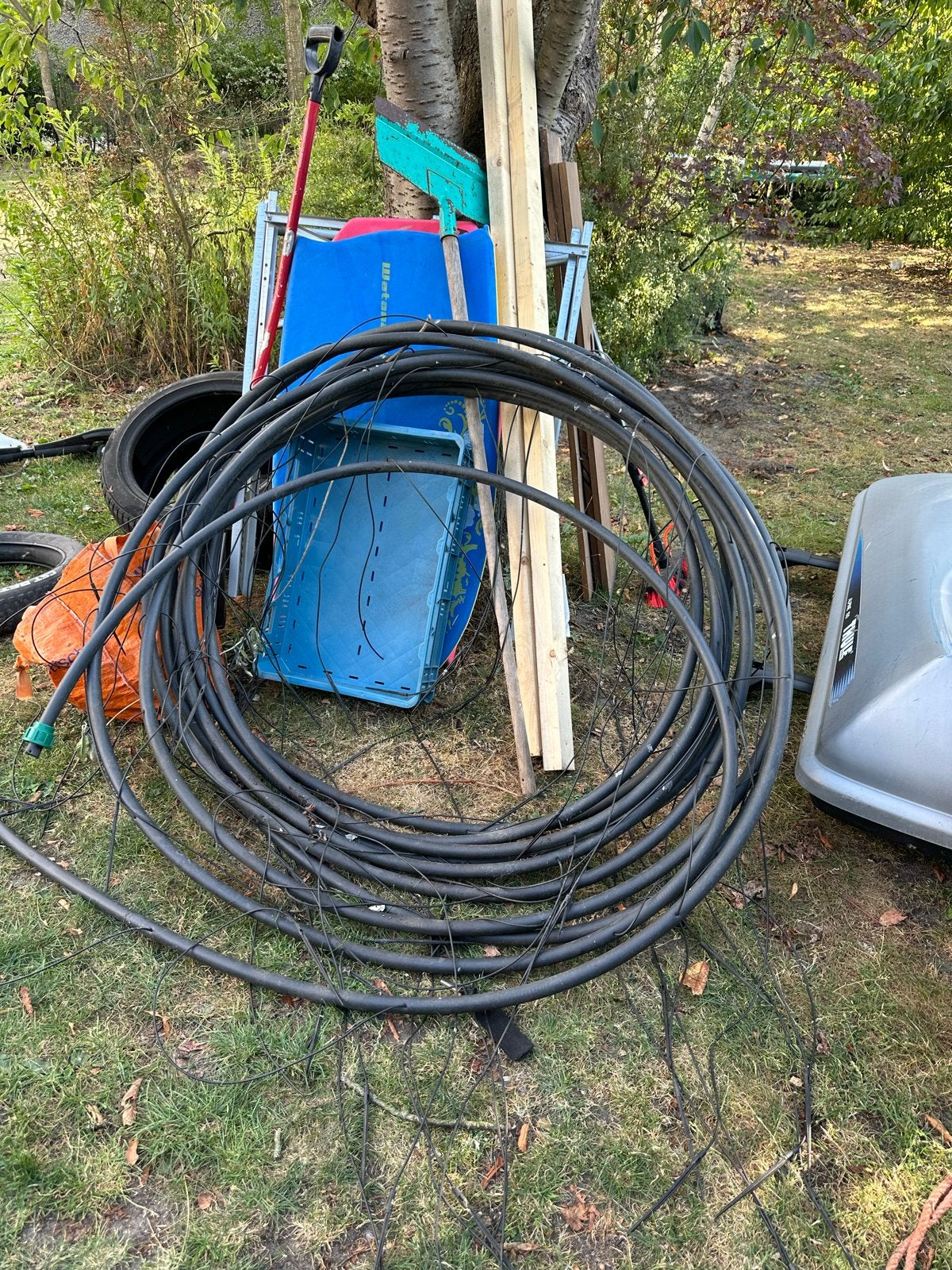 Besproeiingsslang 25mm 15-20m - irrigatieslang met sproeiers, Tuin en Terras, Tuinslangen, Ophalen, Gebruikt, Tuinslang