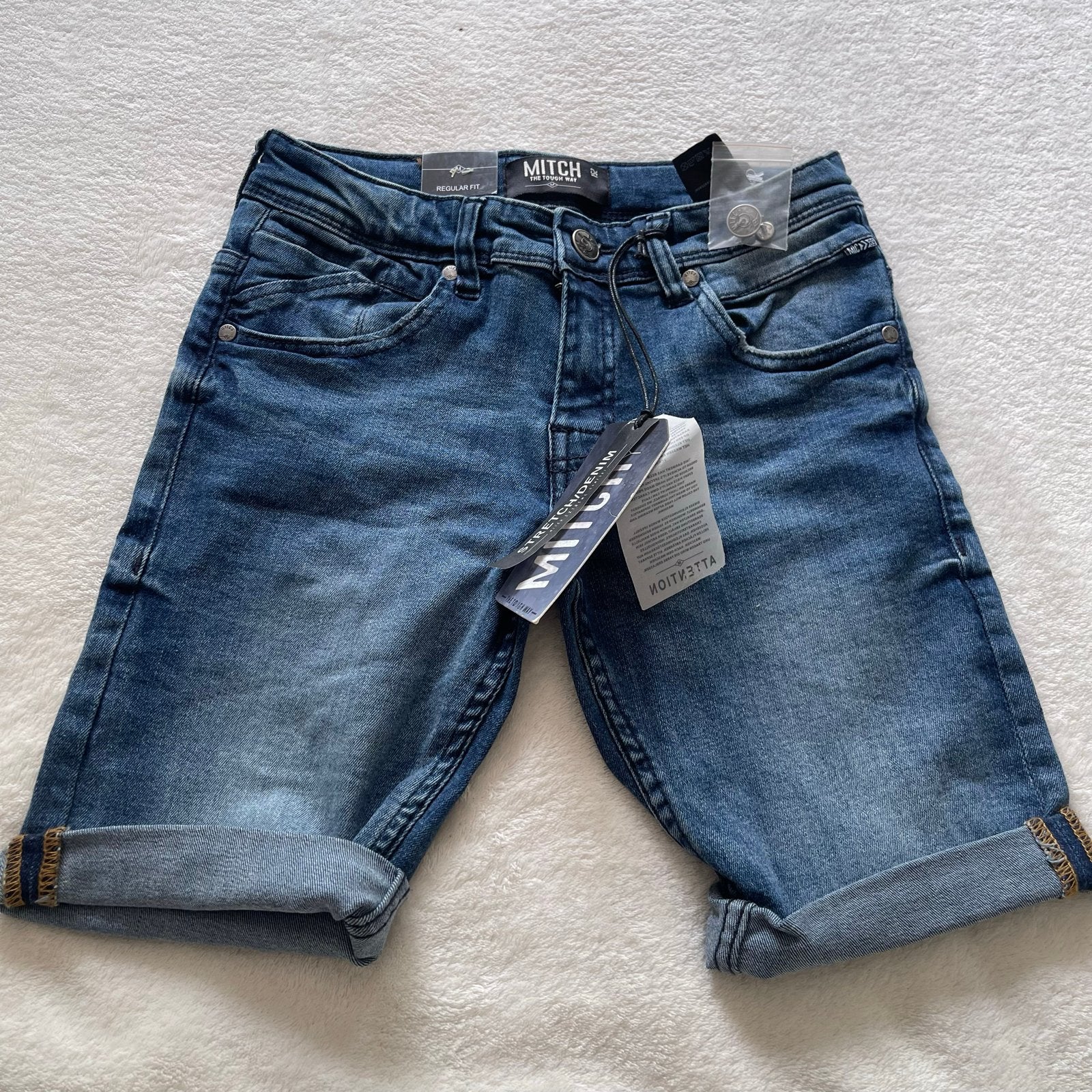 Mitch spijkerbroek korte broek maat W32, Ophalen of Verzenden, Nieuw, Blauw, W32 (confectie 46) of kleiner