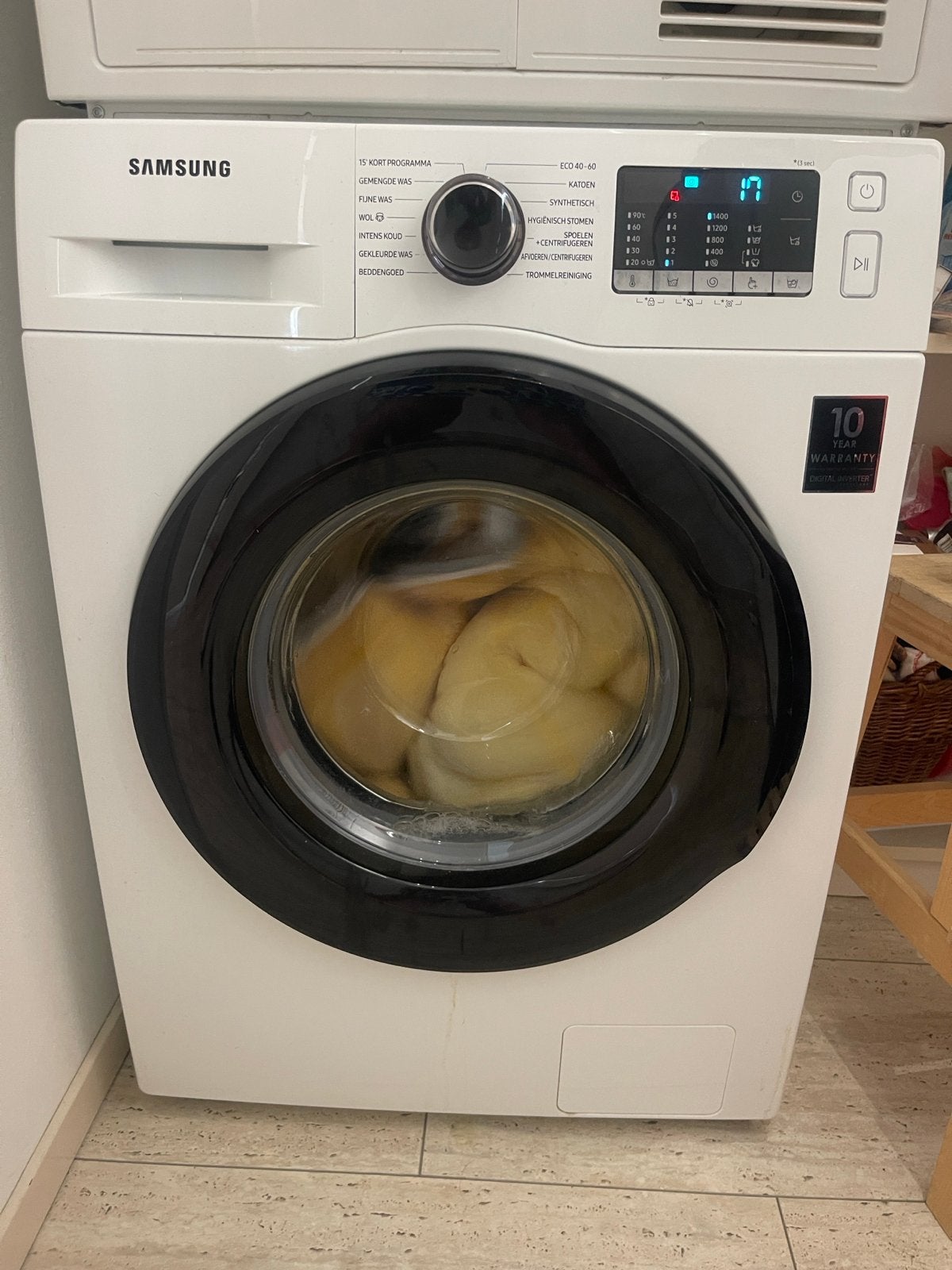 Samsung Wasmachine - Zo goed als nieuw, Witgoed en Apparatuur, Ophalen, Zo goed als nieuw, Voorlader, Kort programma