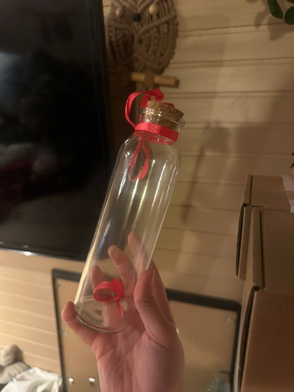 Glazen fles met kurk, Ophalen of Verzenden, Zo goed als nieuw