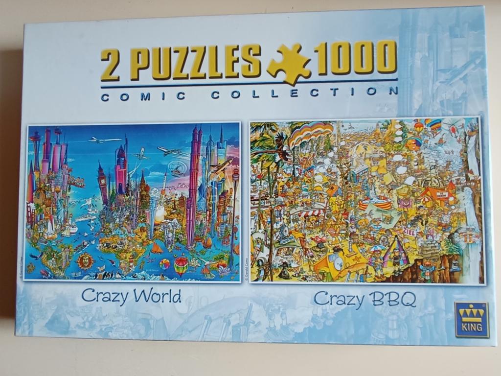 2-in-1 King legpuzzels, elk 1000 stukjes, Hobby en Vrije tijd, Ophalen of Verzenden, 500 t/m 1500 stukjes, Zo goed als nieuw