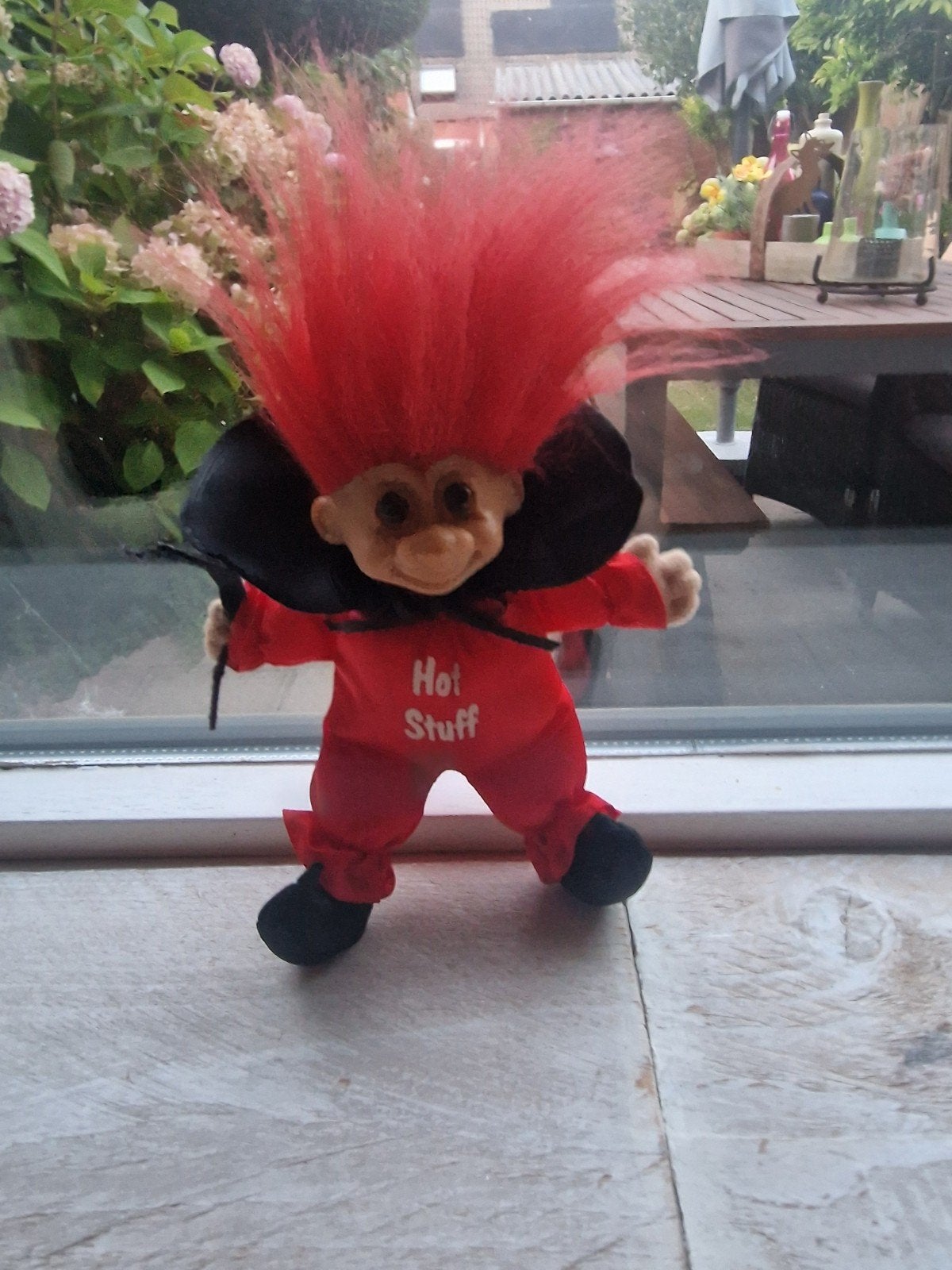 Russ Troll Pop met rood haar en 'Hot Stuff' pakje, Ophalen, Gebruikt, Jongen of Meisje