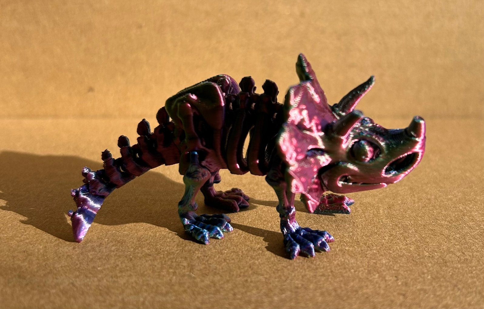 3D geprinte flexi Dinosaurus Triceratops skelet, Ophalen of Verzenden, Nieuw
