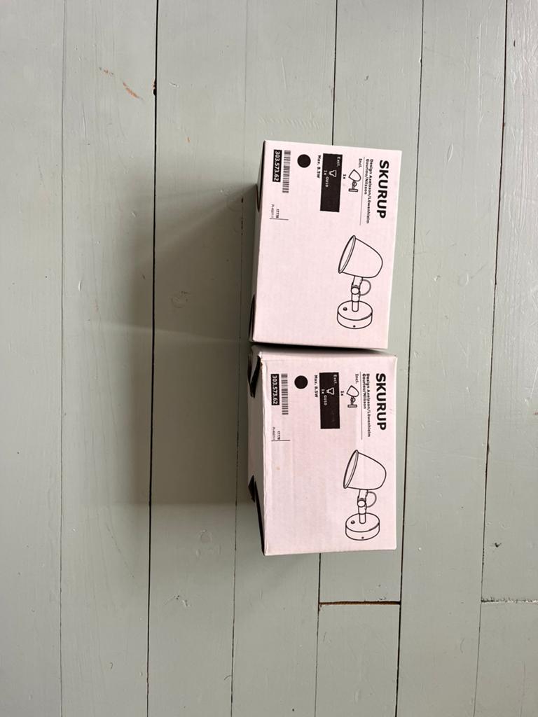 Ikea Skurup Wandlamp 2x, Huis en Inrichting, Lampen | Wandlampen, Ophalen of Verzenden, Nieuw, Metaal, Industrieel