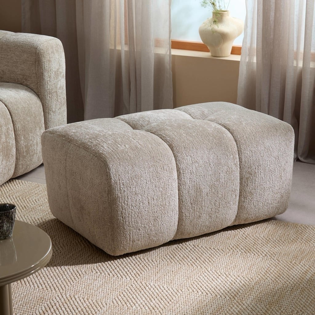 Gezocht: Nous Living Hocker en Loveseat (Naturel), Ophalen, Zo goed als nieuw, Tweepersoons, Stof