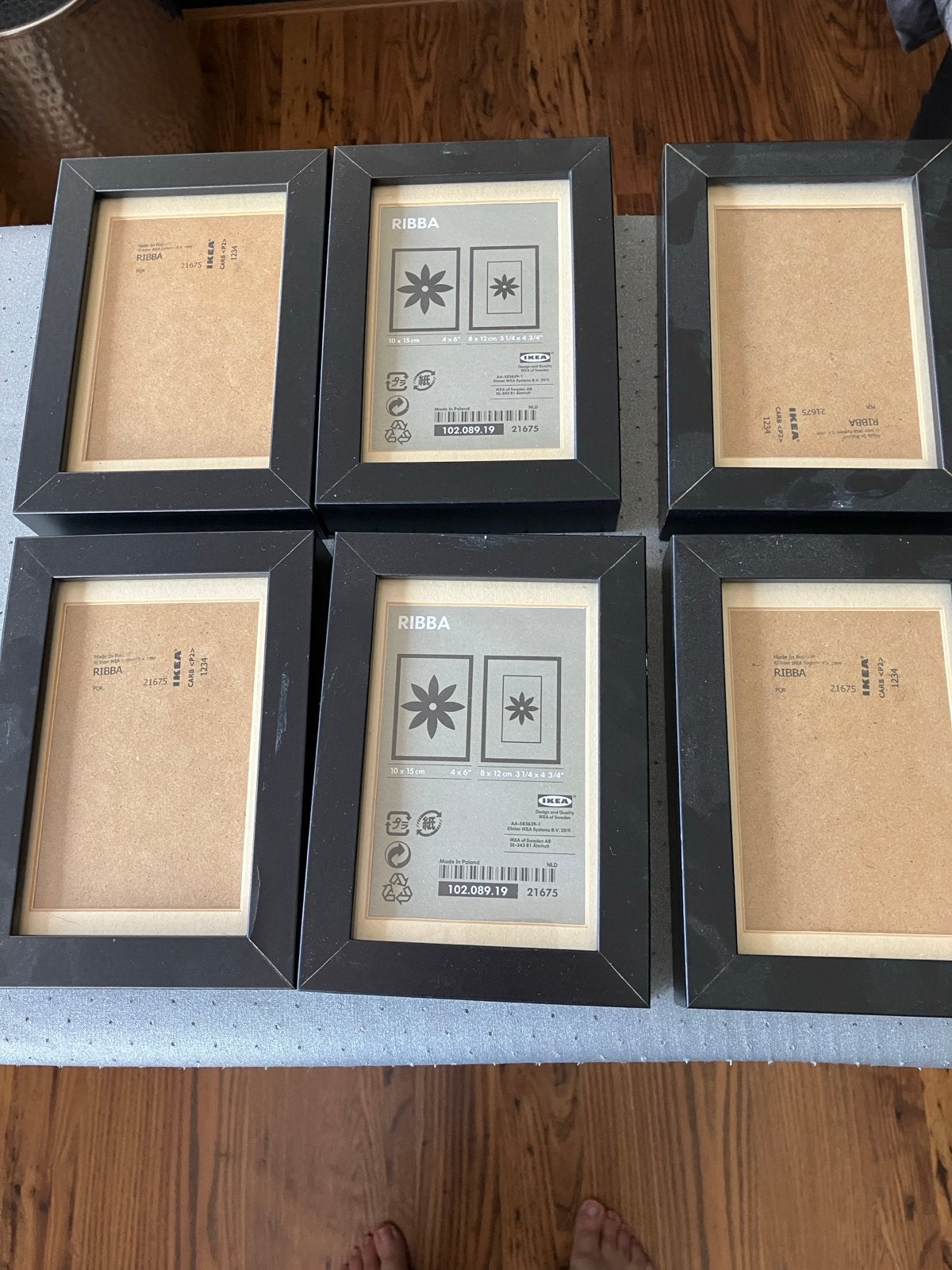 Ikea Ribba fotolijsten 10x15 cm - Zwart (6 stuks), Ophalen, Gebruikt, Fotolijst, Met glas