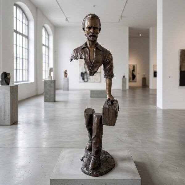29222 Beeld „De Business Man“ Brons 1,80 m, Ophalen, Brons, Beeld