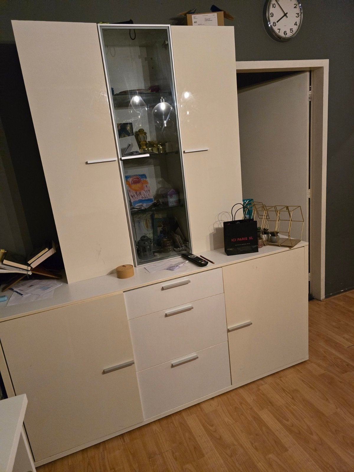 Gratis kast met vitrine en lades - zelf demonteren, Huis en Inrichting, Ophalen of Verzenden, Gebruikt