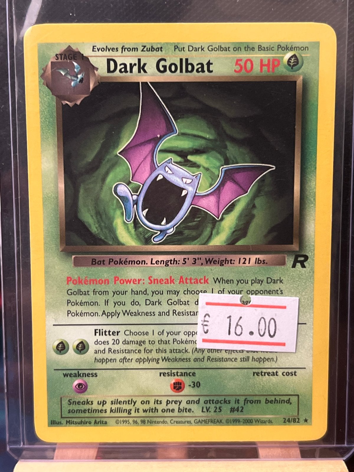 Dark Golbat Pokémon kaart - Wizards 24/82, Hobby en Vrije tijd, Verzamelkaartspellen | Pokémon, Ophalen of Verzenden, Gebruikt