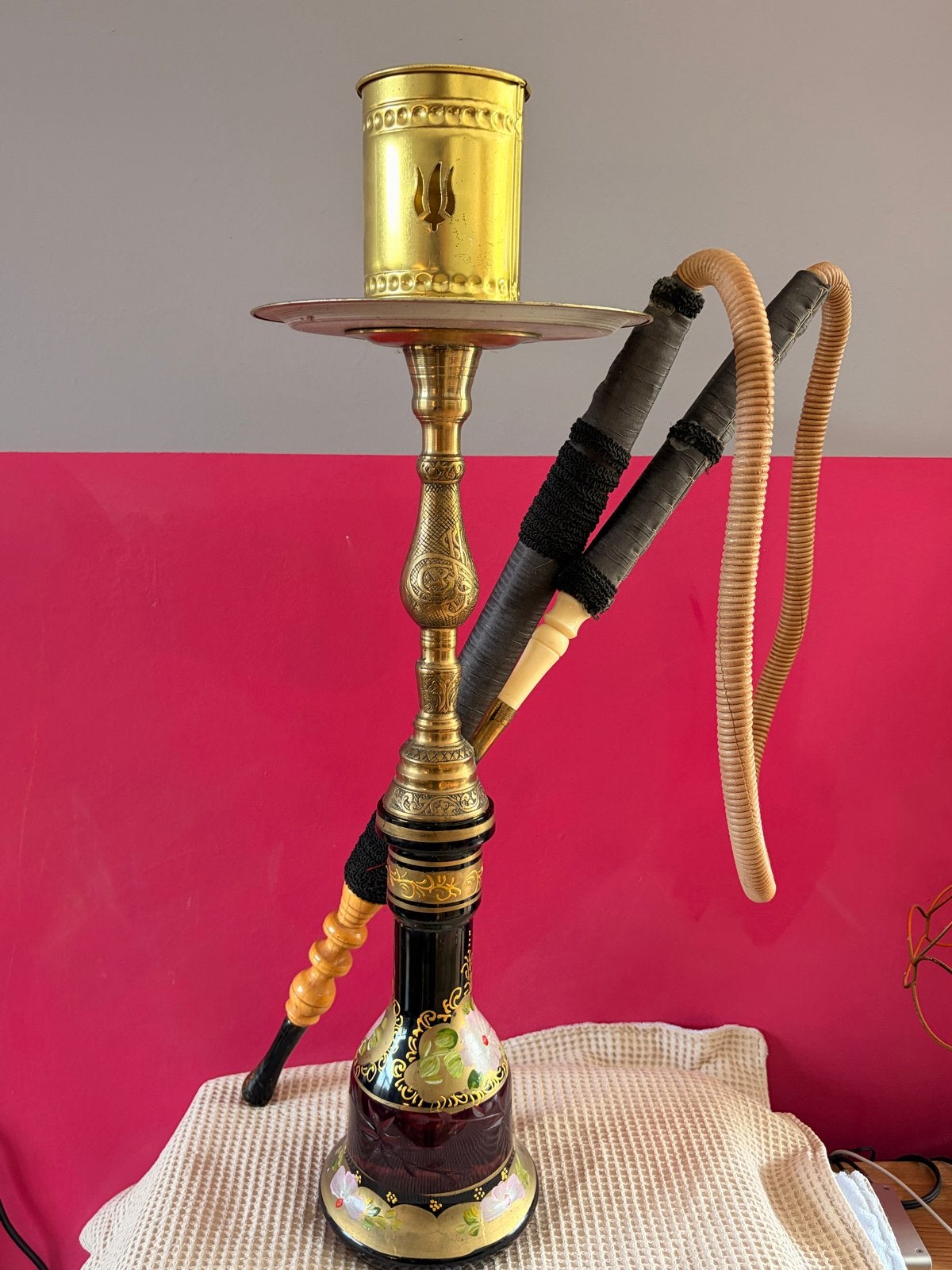 Mooie vintage waterpijp, Verzamelen, Rookartikelen, Aanstekers en Luciferdoosjes, Ophalen, Zo goed als nieuw, (Water)pijp