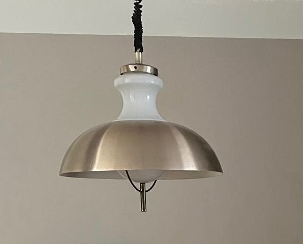 Originele Space Age Design Hanglamp met Rolly Trekpendel ‘70, Ophalen, Gebruikt, Paddenstoellamp, Overige fittingen