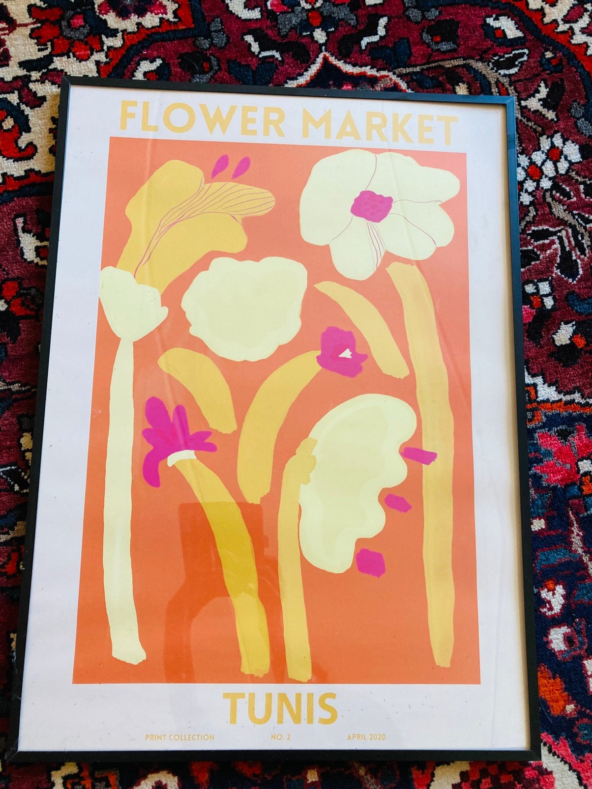 Anna nina poster Flower Market Tunis Astrid Wilson ingelijst, Ophalen of Verzenden