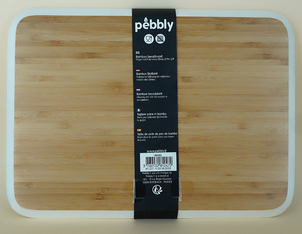 Pebbly Bamboe Broodplank met Kruimelrooster 36x26 cm, Snij-/serveerplank, Nieuw, Ophalen of Verzenden, Wit