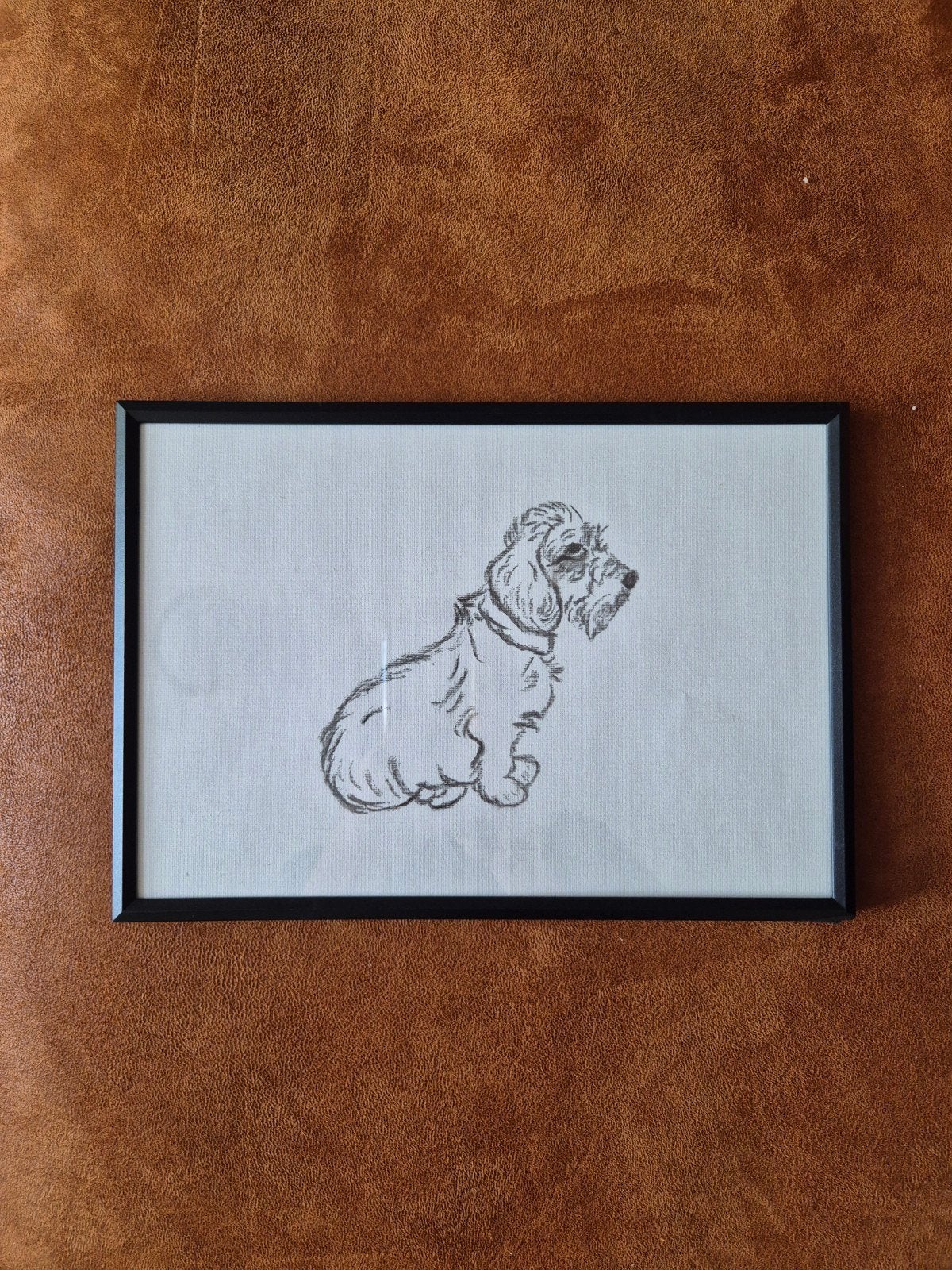 Lijst • Kunst • Teckel • Hond • Tekening, Kunststof, Handgemaakt, Nieuw, Ophalen of Verzenden