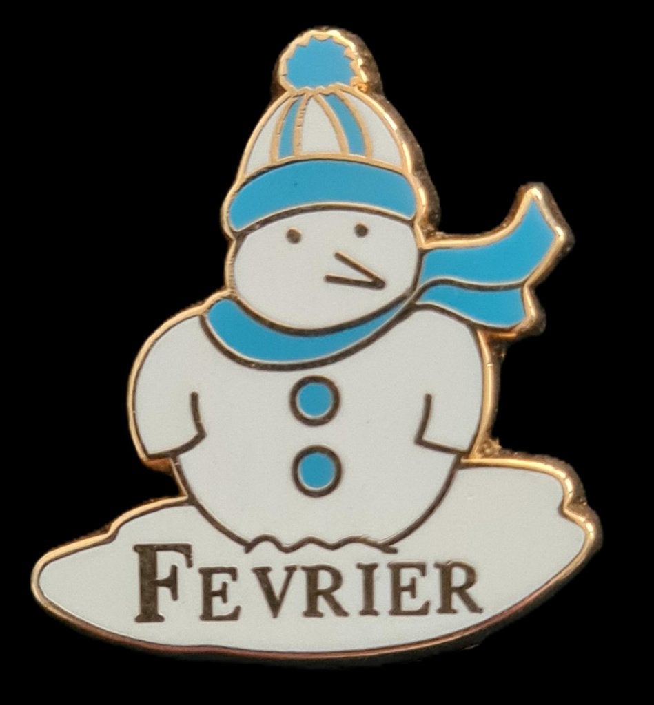 Fevrier sneeuwpop pin, Verzenden, Nieuw, Transport, Speldje of Pin