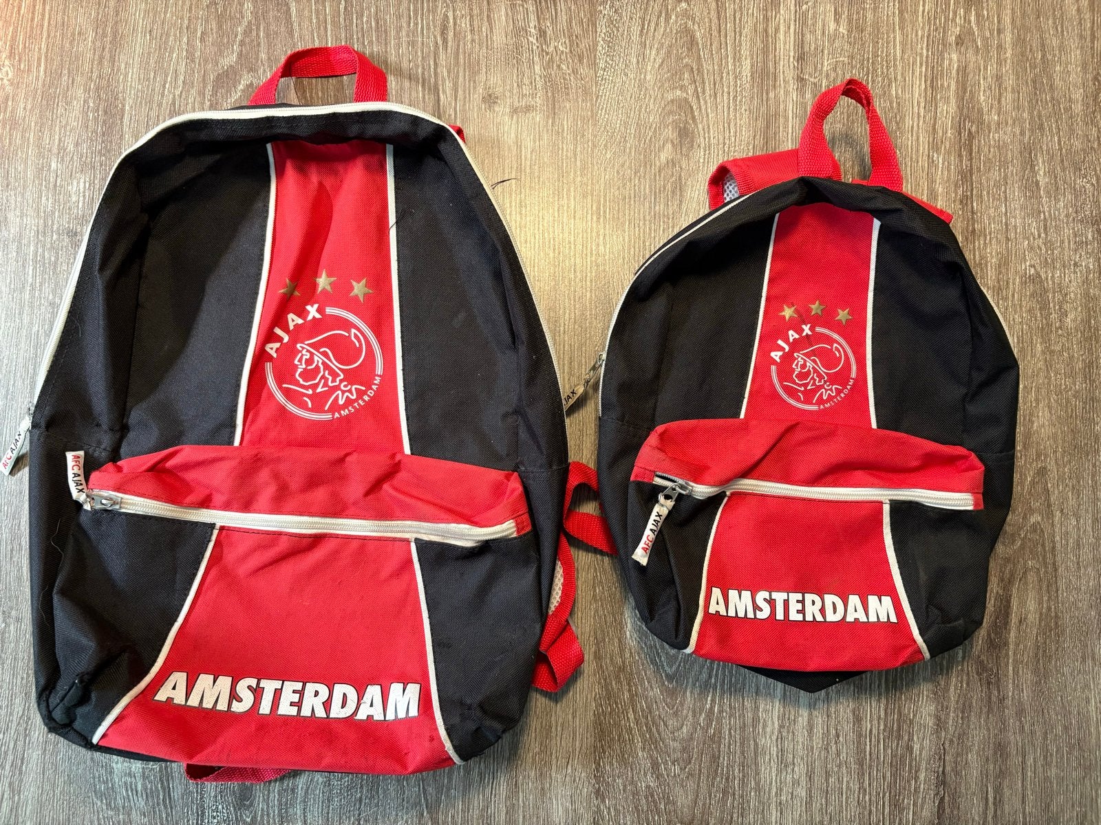 Ajax rugzakken - set van 2, 25 tot 40 cm, Ophalen of Verzenden, Zo goed als nieuw, Overige merken