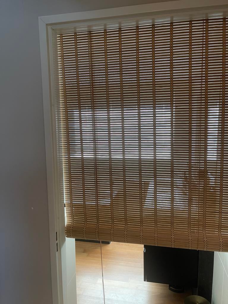 Bamboe rolgordijn - Natuurlijke raamdecoratie, Huis en Inrichting, Stoffering | Gordijnen en Lamellen, Zo goed als nieuw, 200 cm of meer