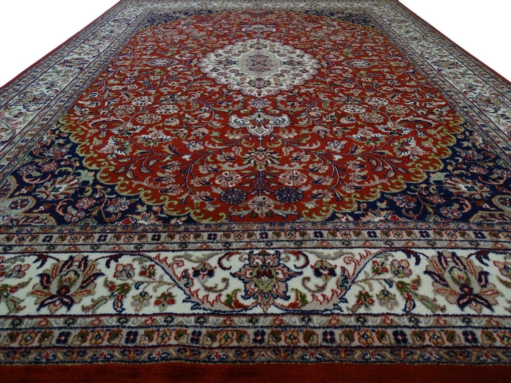 Perzisch tapijt - Keshan - 345 x 250 cm - Handgeknoopt, Crème, -, -, Eclectisch - Antiek - Modern - Landelijk - klassiek - Vintage