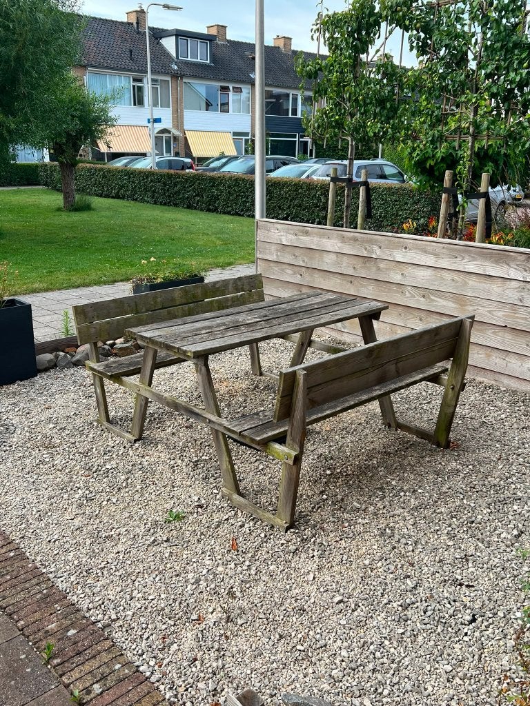 Picknicktafel GRATIS AF TE HALEN, Ophalen, Gebruikt, Rechthoekig, Hout