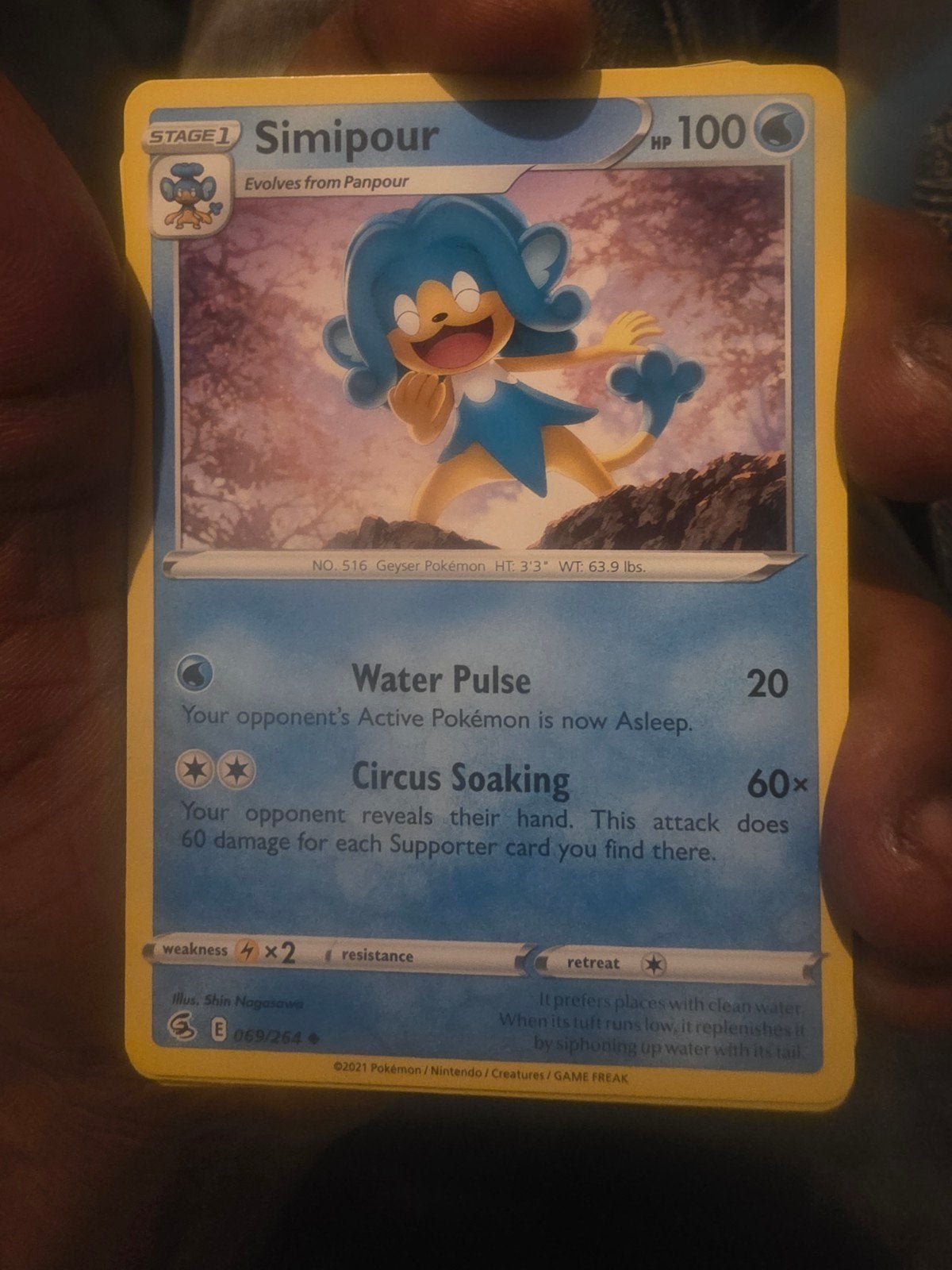 Pokémon Kaart Simipour 069/264 - Zeldzaam, Hobby en Vrije tijd, Verzamelkaartspellen | Pokémon, Ophalen of Verzenden, Zo goed als nieuw