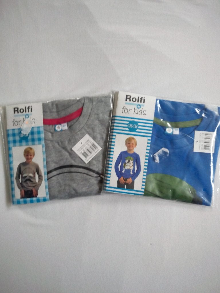 2x longsleeve shirt buldog bulldog en snor 128 134, Ophalen of Verzenden, Nieuw, Jongen, Shirt of Longsleeve