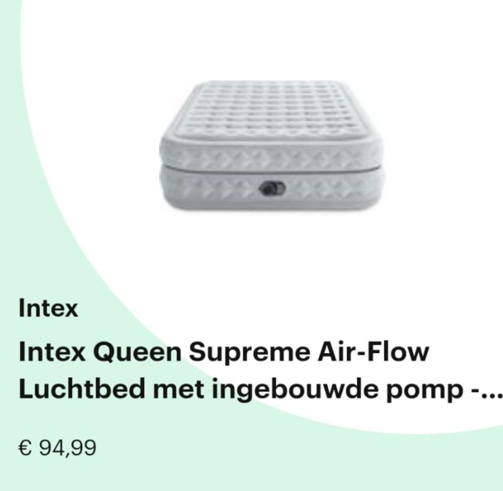 Intex electrisch opblaasbaar 2 persoonsbed. Grijs., Ophalen, 90 cm, Eenpersoons, Zo goed als nieuw
