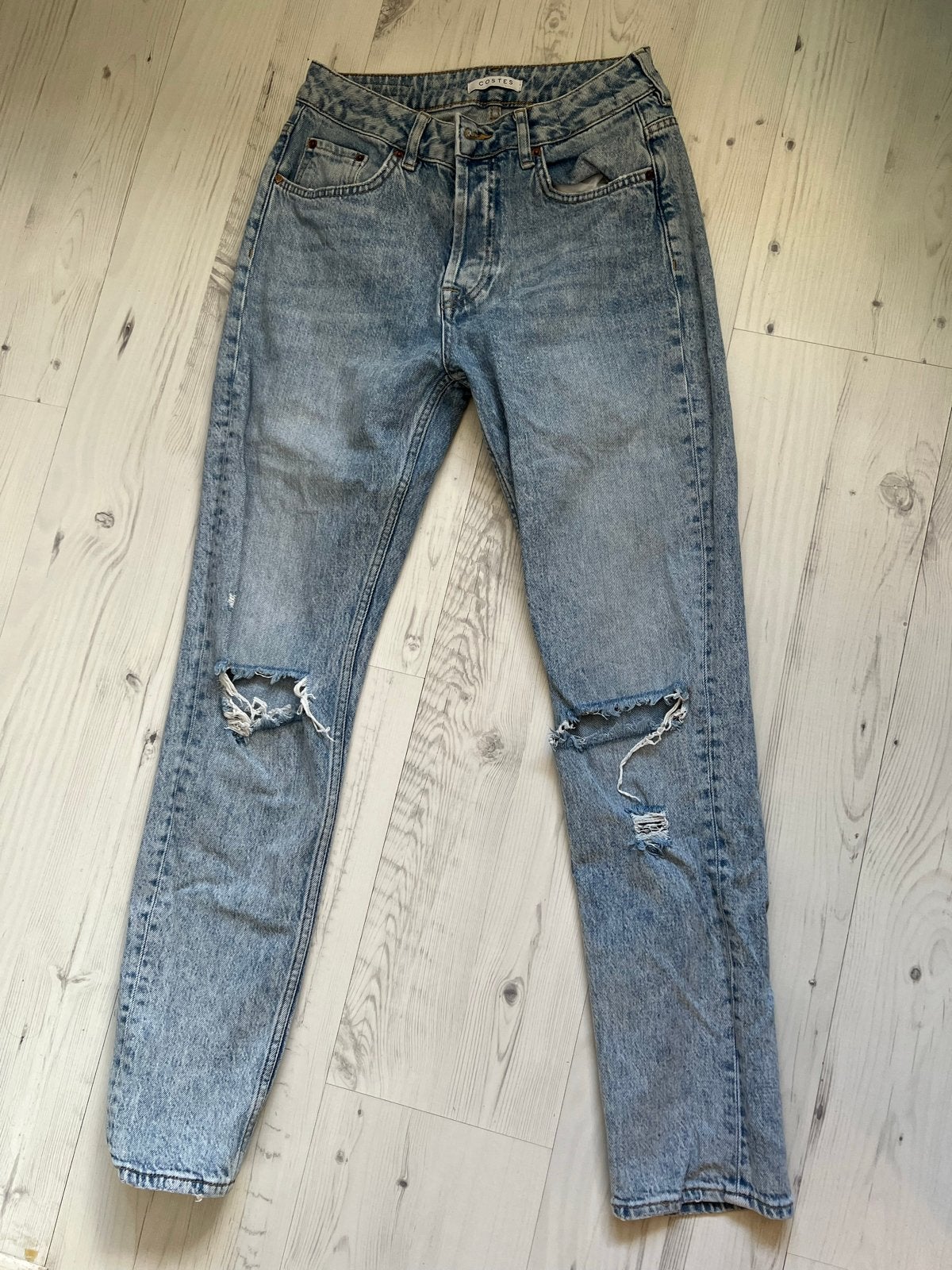 Costes Lana High Rise Slim Jeans W28 L30 met gaten, Ophalen of Verzenden, Gedragen, Blauw, W28 - W29 (confectie 36)