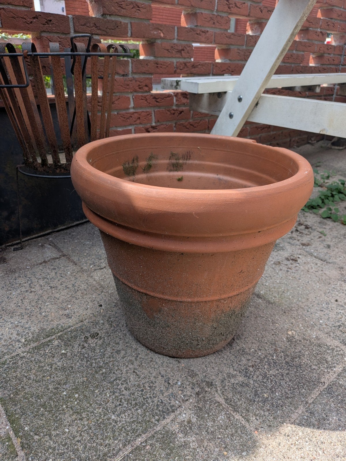 grote terracotta pot, Tuin en Terras, Bloembakken en Plantenbakken, Ophalen, Steen, Gebruikt, Minder dan 60 cm