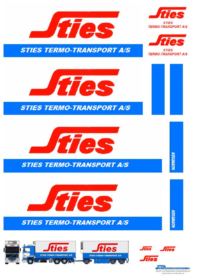Vrachtauto decal 1:50 Sties Termo transport ( combi ), Hobby en Vrije tijd, Modelauto's | 1:50, Verzenden, Nieuw, Bus of Vrachtwagen