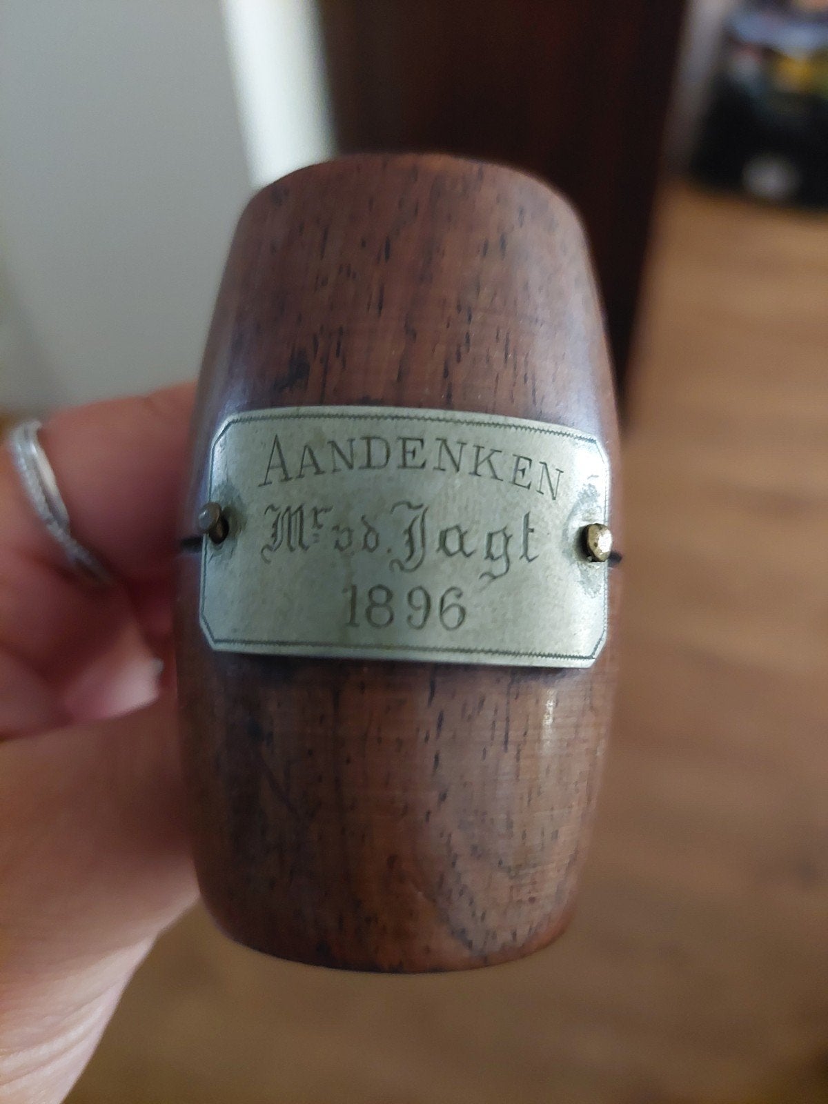 Antiek Voorzittershamertje - Aandenken M.S. Jagt 1896, Ophalen of Verzenden