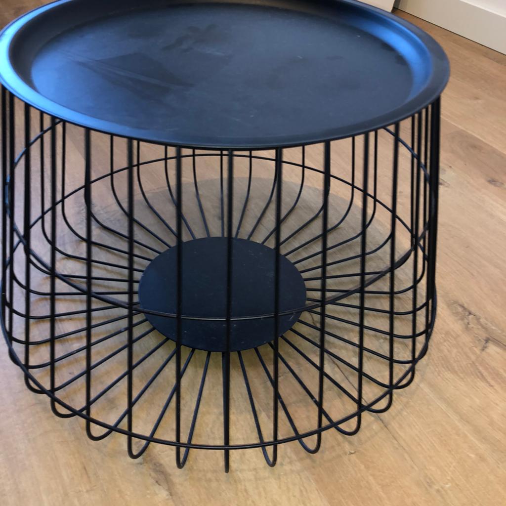 zwart salontafeltje of bijzettafeltje, 45 tot 60 cm, Minder dan 55 cm, Metaal of Aluminium, Rond