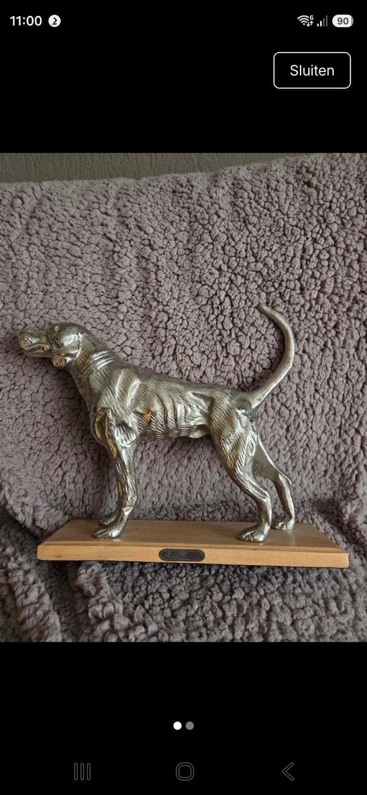 Rivièra Maison hond decoratie beeld, Ophalen of Verzenden, Metaal, Zilver, Landelijk