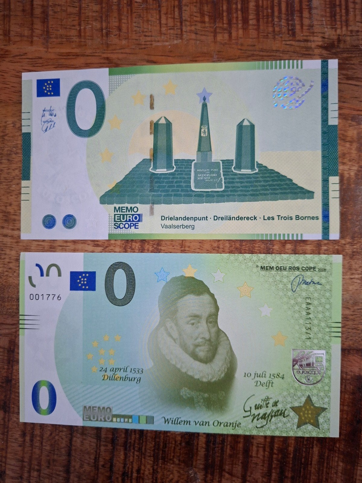 Euro biljetten: Willem van Oranje & Drielandenpunt, Postzegels en Munten, Ophalen of Verzenden, Overige landen, 5 euro, Setje