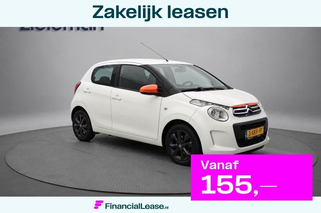 Citroën C1 1.0 e-VTi Feel 5 Deurs - Airco, Gebruikt, 31 €/maand, Met garantie (alle), 4 stoelen