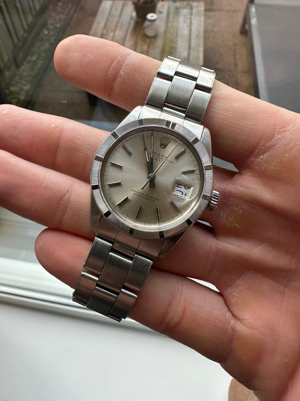 Rolex Oyster Perpetual DATE ref. 1501, Ophalen of Verzenden, Zo goed als nieuw, Staal, Rolex