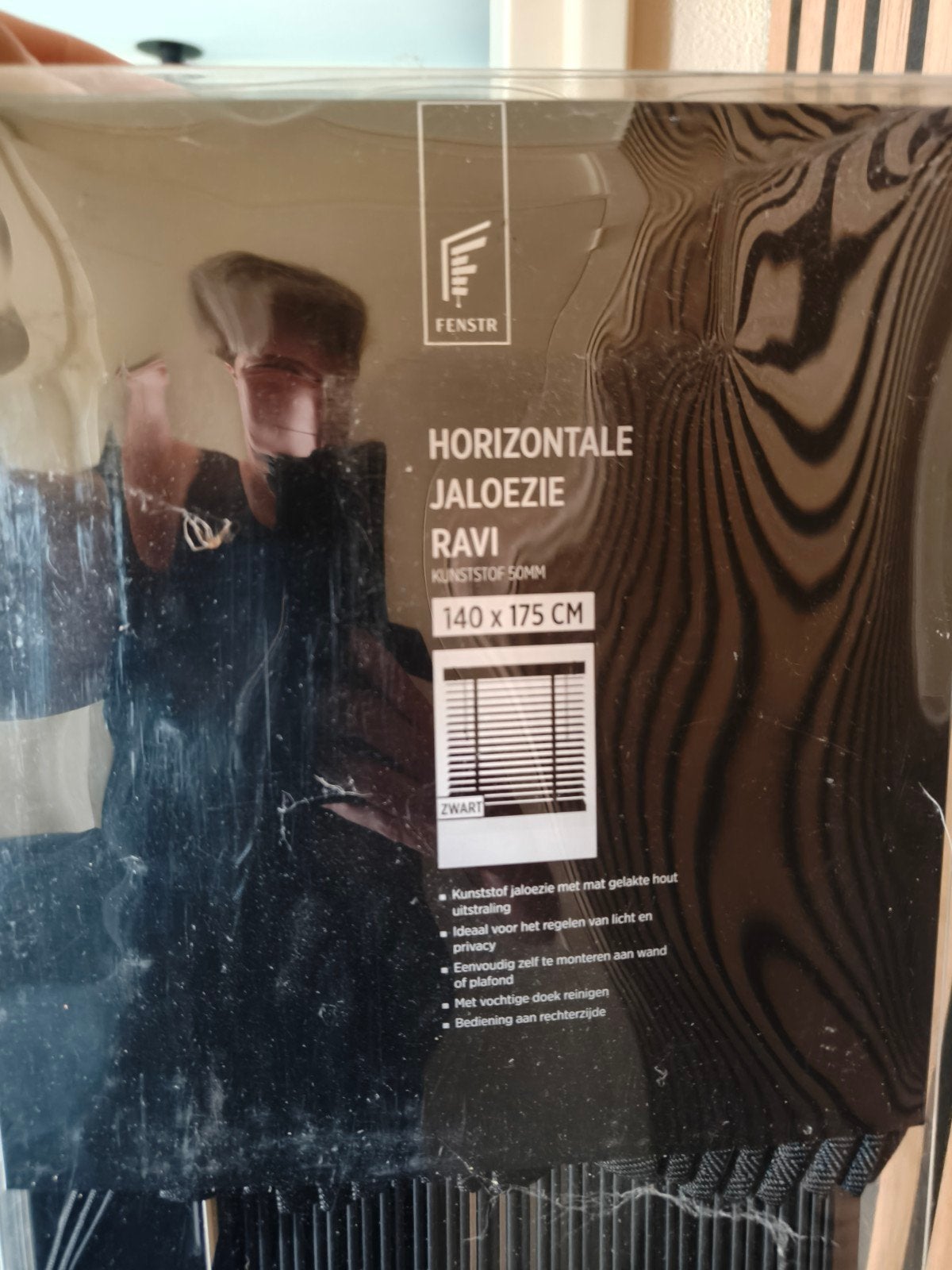 Fenstr Horizontale Jaloezie Ravi - Zwart, 140x175 cm, Huis en Inrichting, Jaloezie, Overige merken, Zwart, Nieuw