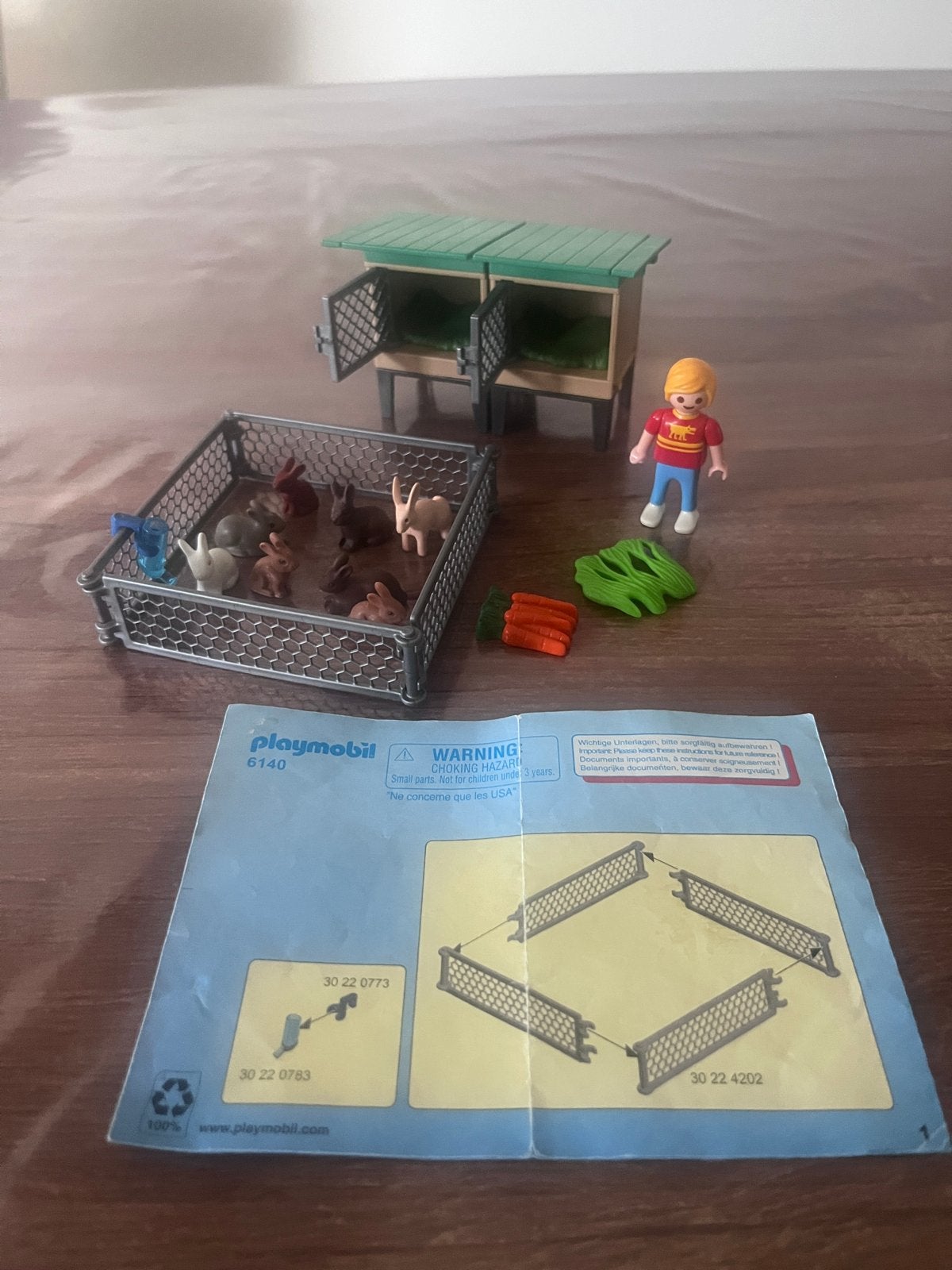 Playmobil Konijnenhok met konijntjes en figuur (6140), Complete set, Overige typen, Ophalen of Verzenden, Zo goed als nieuw