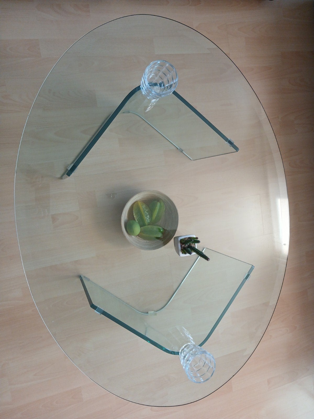 Glazen salontafel, ovaal, modern design, Ophalen of Verzenden