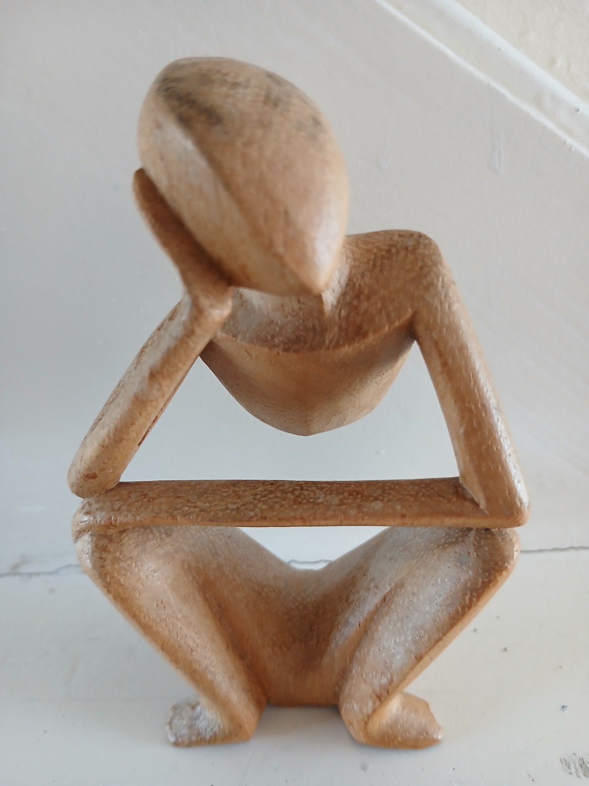Houten beeldje "de denker", Ophalen of Verzenden, Azië, Hout, Beeld