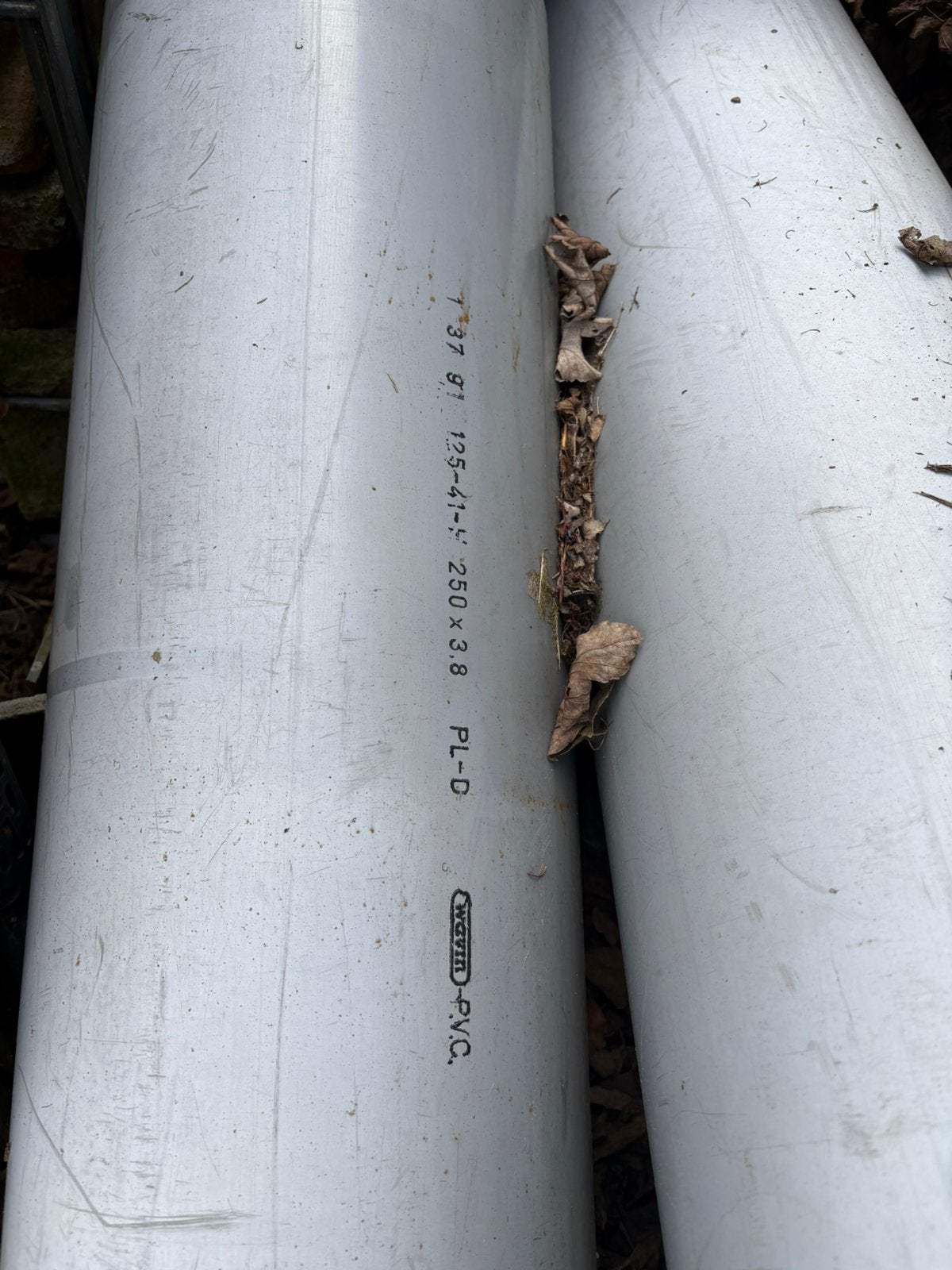 PVC pijpen 250mm | stukken van 1.80-2.00m lang, Doe-het-zelf en Verbouw, Ophalen, Pvc, Zo goed als nieuw, Minder dan 2 meter