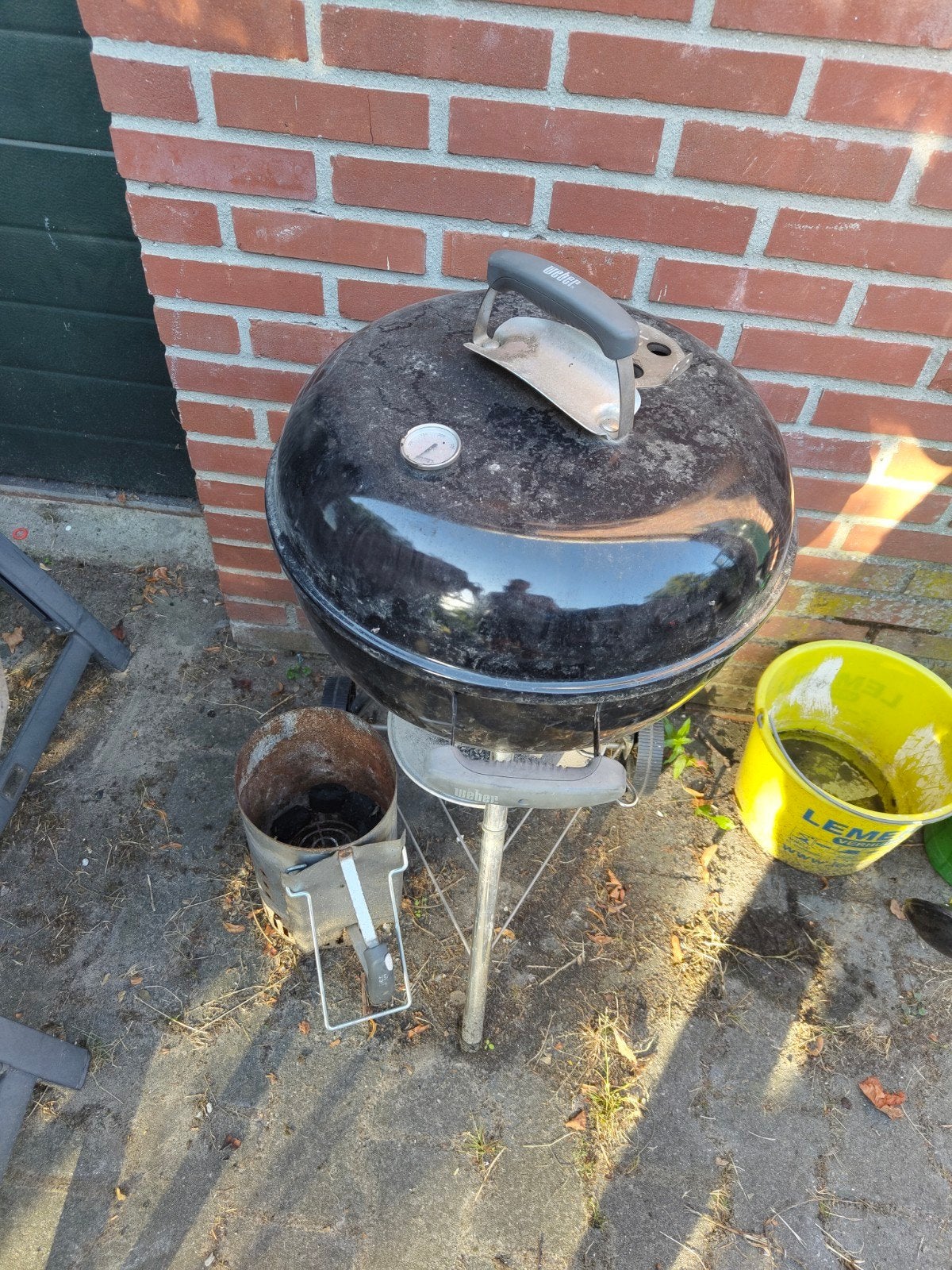 Weber Compact Kettle BBQ 47cm met hoes en starter, Ophalen, Gebruikt, Weber
