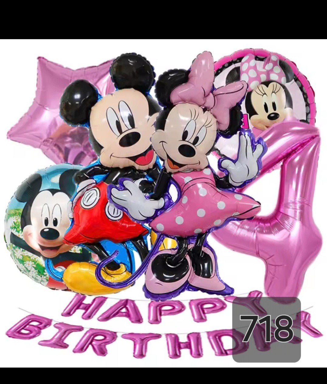 Mickey & Minnie Mouse Happy Birthday Ballonnen Set, Ophalen, Nieuw, Versiering, Verjaardag
