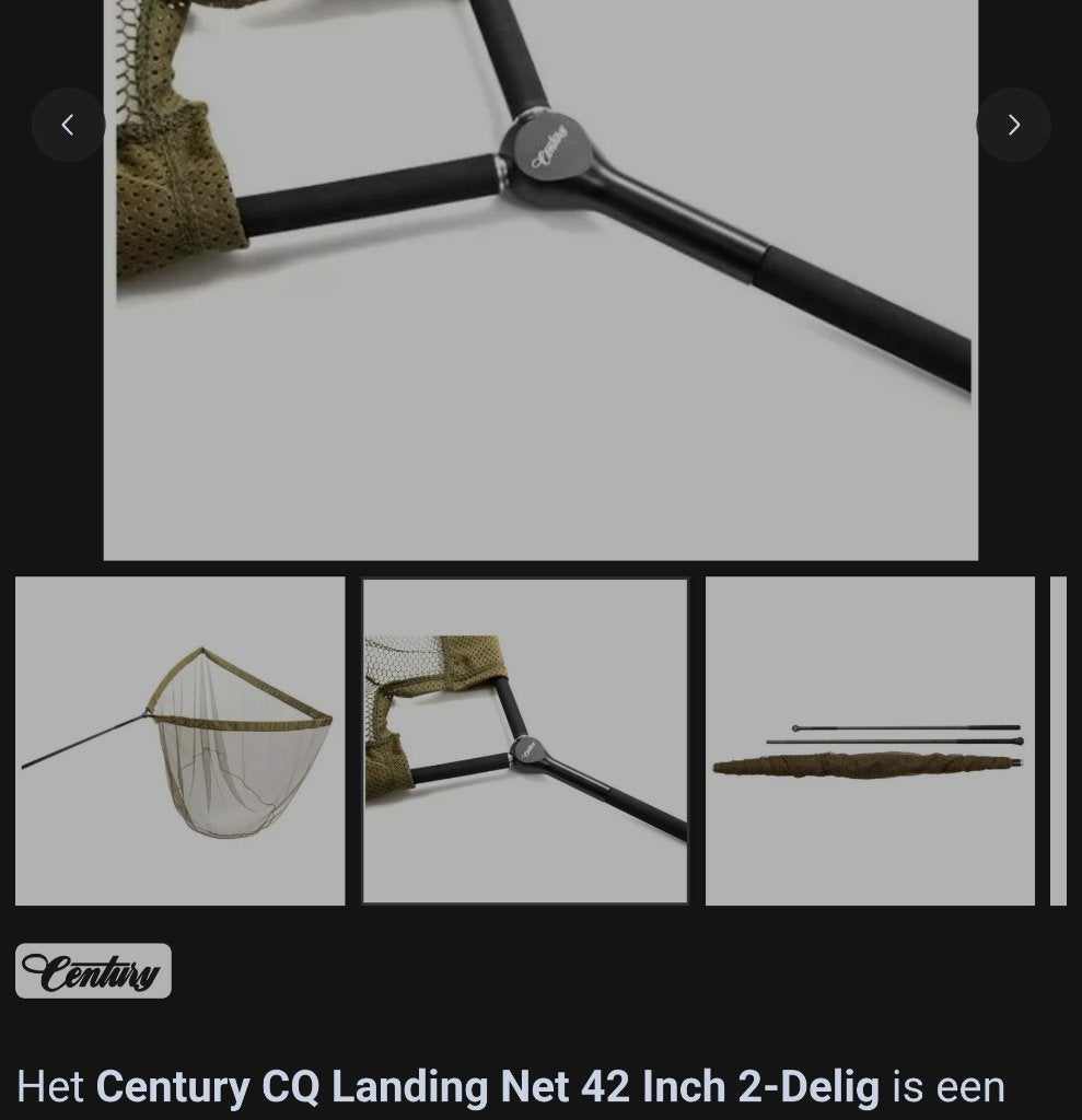 Century CQ LandingNet 42 Inch 2-Delig gezocht, Ophalen, Zo goed als nieuw, Net of Fuik